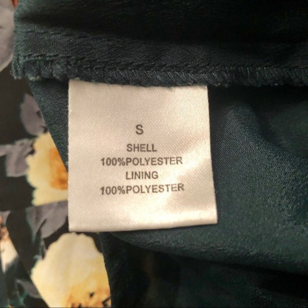 Romeo and Juliet Couture Green Floral Satin Dress Small - Picture 8 of 11